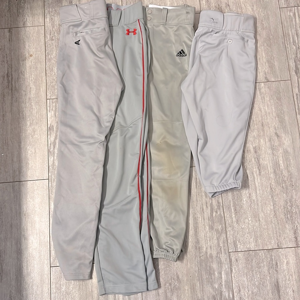 Baseball Pants Bundle of 4! UA/Adidas/Easton/Mizano- Size Adult Small